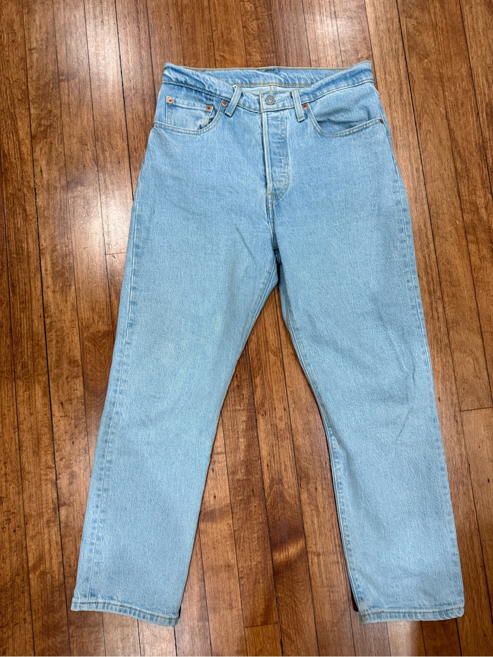 Levi's Light Blue High-Rise Cropped Jeans